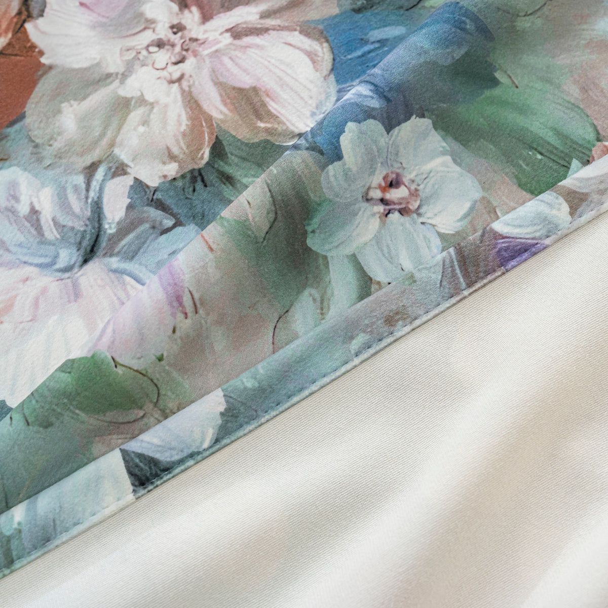 Mixed Color Vintage Watercolor Floral Velvet Curtains Grommet Top 2 Panel - product image 4