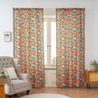 Orange And Blue Paisley Boho Curtains Rod Pocket Light Filtering 2 Panel