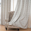 Grey Olive Leaf Berry Linen Texture Curtains Grommet Top 2 Panel