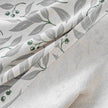 Grey Olive Leaf Berry Linen Texture Curtains Grommet Top 2 Panel