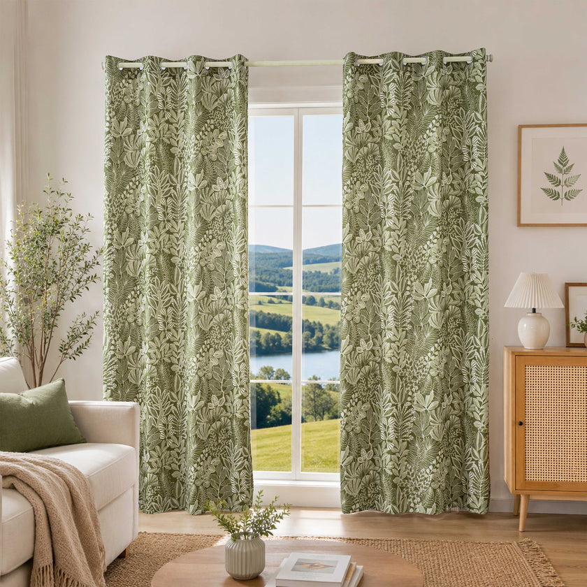 Linen Texture Curtains Darkening Rod Pocket 2 Panels