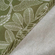 Dark Green Tropical Leaf Linen Texture Curtains Grommet Top 2 Panel