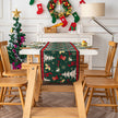 Dark Green Christmas Print Table Runner Holiday Table Decor Accessories