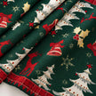 Dark Green Christmas Print Table Runner Holiday Table Decor Accessories