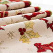 Cream Christmas Print Table Runner Holiday Table Decor Accessories