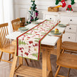 Cream Christmas Print Table Runner Holiday Table Decor Accessories