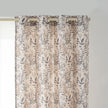Muted Brown Vintage Twig Floral Linen Texture Curtains Grommet Top 2 Panel