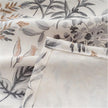 Muted Brown Vintage Twig Floral Linen Texture Curtains Grommet Top 2 Panel