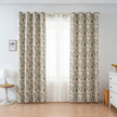 Fresh Green Olive Leaf Linen Texture Curtains Grommet Top 2 Panel