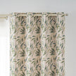 Fresh Green Olive Leaf Linen Texture Curtains Grommet Top 2 Panel