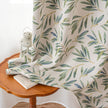 Fresh Green Olive Leaf Linen Texture Curtains Grommet Top 2 Panel