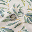 Fresh Green Olive Leaf Linen Texture Curtains Grommet Top 2 Panel