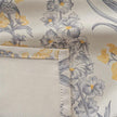 Yellow Grey Vintage Floral Linen Texture Curtains Grommet Top 2 Panel