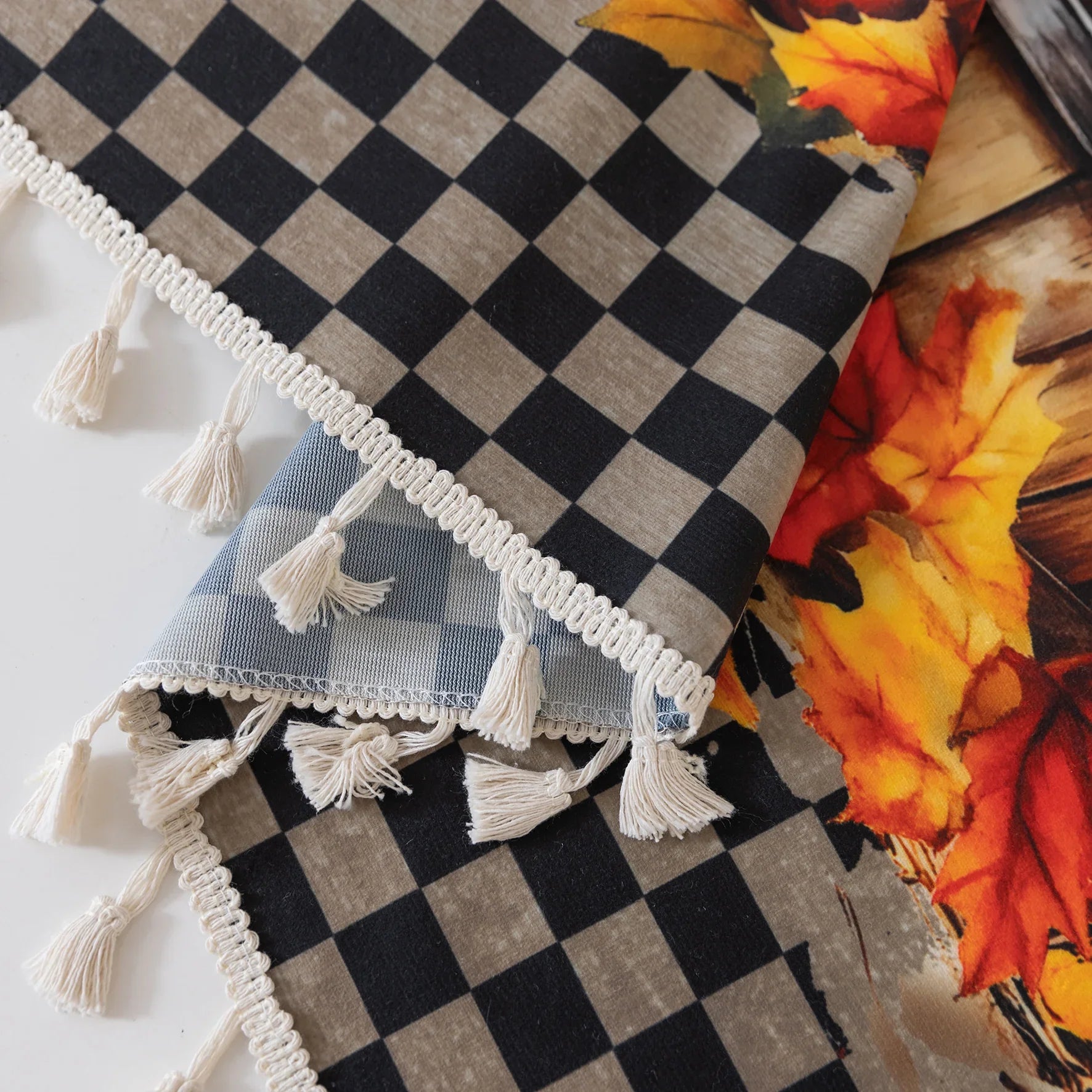 Bring cozy autumn vibes to your home with this Fall Curtain featuring pumpkins, sunflowers, leaves, and scarecrow design. Perfect seasonal window décor for Thanksgiving and harvest time.