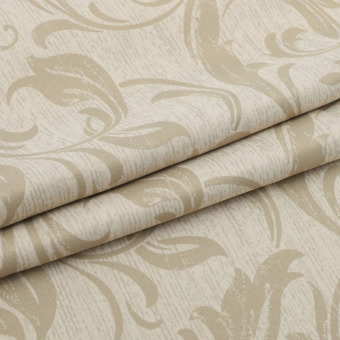 Beige blackout curtain with elegant floral patterns, offering excellent light blocking, enhanced privacy, and a warm, sophisticated look for living rooms, bedrooms, or home offices.