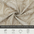 Beige blackout curtain with elegant floral patterns, offering excellent light blocking, enhanced privacy, and a warm, sophisticated look for living rooms, bedrooms, or home offices.