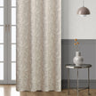 Ivory blackout curtain with delicate floral patterns, designed to block sunlight, ensure privacy, and add a touch of timeless elegance to bedrooms, living rooms, or study spaces.