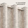 Ivory blackout curtain with delicate floral patterns, designed to block sunlight, ensure privacy, and add a touch of timeless elegance to bedrooms, living rooms, or study spaces.