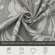 Elegant grey blackout curtain featuring intricate white floral patterns, perfect for blocking sunlight, enhancing privacy, and adding a sophisticated touch to any bedroom, living room, or office d¨¦cor.