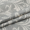 Elegant grey blackout curtain featuring intricate white floral patterns, perfect for blocking sunlight, enhancing privacy, and adding a sophisticated touch to any bedroom, living room, or office d¨¦cor.