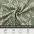 Elegant green blackout curtain with intricate floral vine patterns, offering superior light blocking, privacy, and a fresh, stylish touch for living rooms, bedrooms, or dining areas.