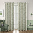 Stylish beige blackout curtain with soft green vine patterns, delivering excellent light blocking and privacy while adding a fresh, elegant touch to living rooms, bedrooms, or dining spaces.