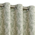 Stylish beige blackout curtain with soft green vine patterns, delivering excellent light blocking and privacy while adding a fresh, elegant touch to living rooms, bedrooms, or dining spaces.