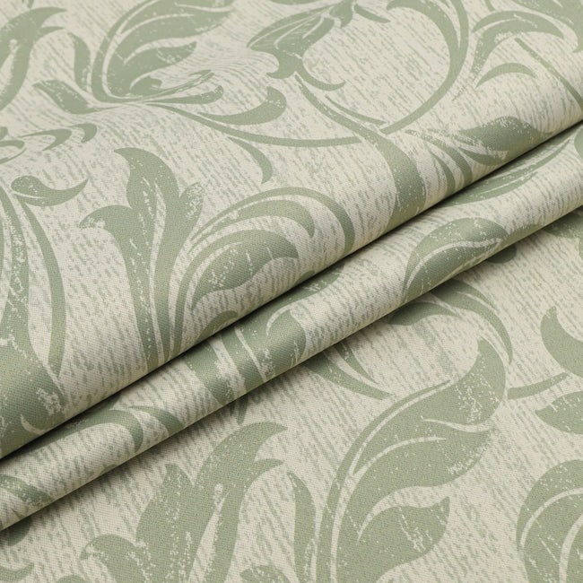 Stylish beige blackout curtain with soft green vine patterns, delivering excellent light blocking and privacy while adding a fresh, elegant touch to living rooms, bedrooms, or dining spaces.