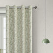 Stylish beige blackout curtain with soft green vine patterns, delivering excellent light blocking and privacy while adding a fresh, elegant touch to living rooms, bedrooms, or dining spaces.