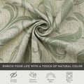 Stylish beige blackout curtain with soft green vine patterns, delivering excellent light blocking and privacy while adding a fresh, elegant touch to living rooms, bedrooms, or dining spaces.