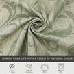Stylish beige blackout curtain with soft green vine patterns, delivering excellent light blocking and privacy while adding a fresh, elegant touch to living rooms, bedrooms, or dining spaces.