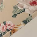 Charming beige blackout curtain with vibrant floral print, featuring yellow, red, and pink blossoms for a fresh, romantic look while providing excellent light blocking and privacy for any room.