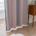 Modern gradient blackout curtain in soft pink and grey tones, offering superior light-blocking and privacy while adding a chic, contemporary touch to your bedroom or living room décor.
