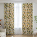 Fresh and vibrant lemon-print blackout curtain featuring lush green leaves and golden citrus fruits, perfect for adding a cheerful Mediterranean touch while blocking sunlight and ensuring privacy in your home.