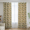 Fresh and vibrant lemon-print blackout curtain featuring lush green leaves and golden citrus fruits, perfect for adding a cheerful Mediterranean touch while blocking sunlight and ensuring privacy in your home.