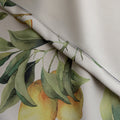 Fresh and vibrant lemon-print blackout curtain featuring lush green leaves and golden citrus fruits, perfect for adding a cheerful Mediterranean touch while blocking sunlight and ensuring privacy in your home.