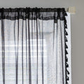 Black Sheer Curtains with Pom Pom Trim – Add modern elegance and soft light control to your space with these lightweight black sheer curtains, featuring a stylish pom pom edge for a chic decorative accent. Perfect for living rooms, bedrooms, or reading nooks, they gently filter sunlight while maintaining privacy, creating a cozy yet sophisticated atmosphere. Easy to match with contemporary or classic décor, these breathable curtains enhance your home with a touch of refined charm.
