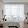 White Sheer Curtains with Pom Pom Trim – Create an airy, elegant atmosphere with these lightweight white sheer curtains, featuring delicate pom pom edging for a subtle decorative touch. Perfect for softening natural light while maintaining privacy, they add a fresh and cozy feel to bedrooms, living rooms, or reading nooks. Easy to pair with any décor style, these breathable and stylish curtains enhance your space with effortless charm.
