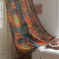 Infuse your home with artistic vibrance using this bohemian sheer curtain, adorned with an intricate mandala and floral pattern in bold reds, yellows, blues, and oranges. Made from lightweight, airy fabric, it filters natural sunlight beautifully while preserving privacy. Perfect for living rooms, bedrooms, or creative spaces, this decorative curtain creates a warm, inviting ambiance.