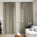 Bring vibrant elegance to your home with this bohemian-style sheer curtain, featuring an intricate geometric pattern in rich teal, orange, and gold tones. Crafted from lightweight, breathable fabric, it allows natural light to filter through while maintaining privacy. Perfect for living rooms, bedrooms, or creative spaces, this decorative curtain adds warmth and personality to any interior. The colorful tassel trim enhances its artisanal charm, making it a versatile choice for both modern and eclectic home 
