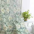 Floral Sheer Curtains with Green Leaves and Cream Blossoms – Bring the beauty of nature indoors with these elegant sheer curtains featuring a delicate pattern of lush green foliage and soft cream flowers. The airy, lightweight fabric allows natural light to filter through while adding a touch of privacy. Finished with charming tassel trim, these curtains are perfect for brightening living rooms, bedrooms, or garden-inspired spaces, creating a fresh and inviting atmosphere.
