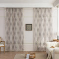 Elegant Beige and Grey Floral Sheer Curtains – Add a touch of timeless charm to your home with these delicate sheer curtains featuring an intricate floral damask pattern in soft grey tones on a warm beige background. Designed to gently filter sunlight while maintaining privacy, these lightweight curtains create an airy and inviting atmosphere, perfect for living rooms, bedrooms, or vintage-inspired interiors. Finished with subtle tassel edging for an extra hint of sophistication.
