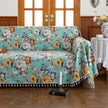 Floral Aqua Sofa Cover ¨C Brighten your living space with this elegant sofa cover featuring a fresh aqua background adorned with large, detailed blossoms in shades of yellow, white, and blue. Made from soft, breathable, and durable fabric, it offers excellent protection against spills, stains, and daily wear while adding a refreshing burst of color to your d¨¦cor. Perfect for farmhouse, cottage, or vintage-inspired interiors, this slipcover blends functionality with timeless floral charm, instantly revitali