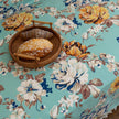 Floral Aqua Sofa Cover ¨C Brighten your living space with this elegant sofa cover featuring a fresh aqua background adorned with large, detailed blossoms in shades of yellow, white, and blue. Made from soft, breathable, and durable fabric, it offers excellent protection against spills, stains, and daily wear while adding a refreshing burst of color to your d¨¦cor. Perfect for farmhouse, cottage, or vintage-inspired interiors, this slipcover blends functionality with timeless floral charm, instantly revitali
