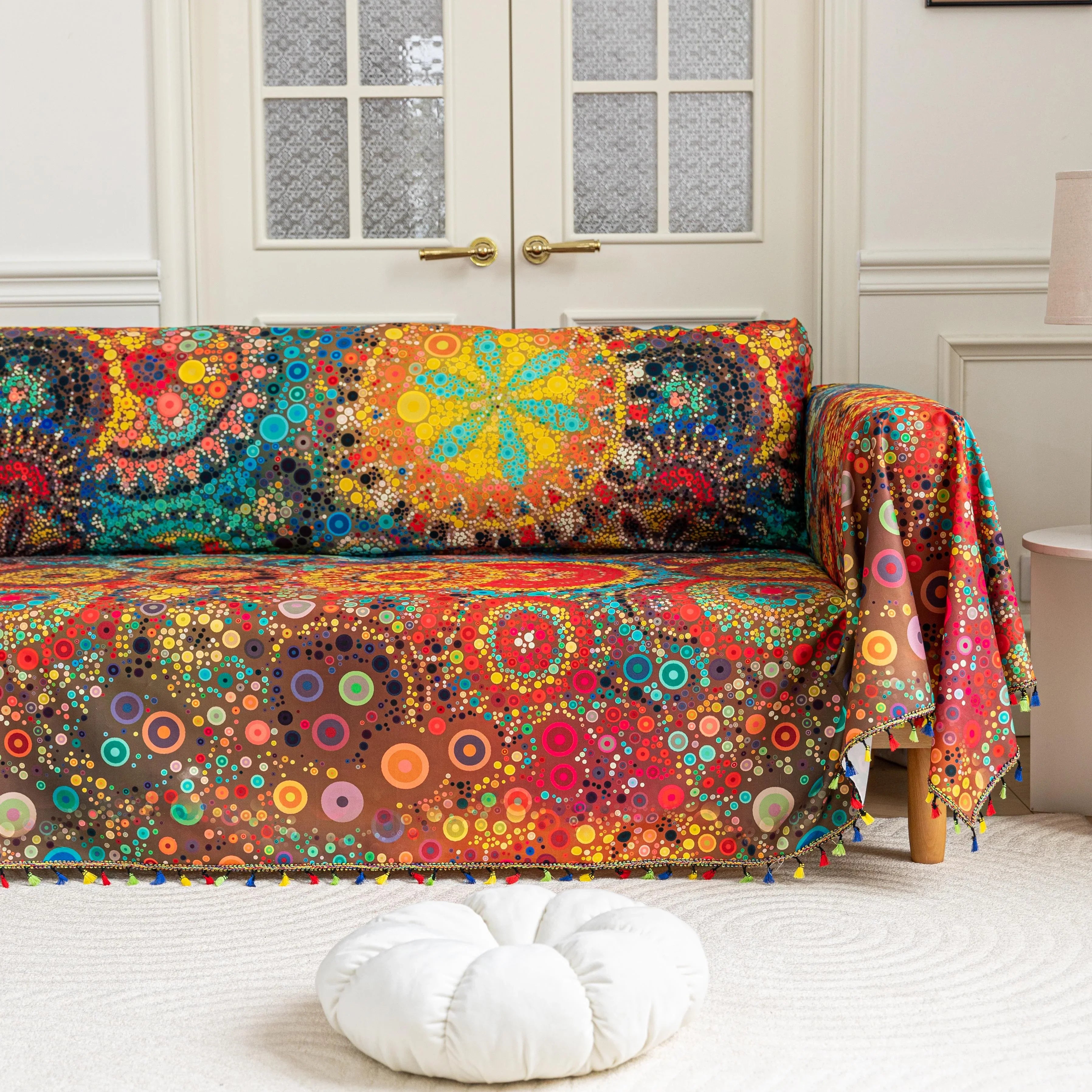 布団・毛布 tassel sofa blanket graphic/ABCD FLEURS Throws - Tucson - Jacquie Aiche x Kashwere - Chenilla Cloud™
