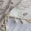 Elegant rectangular tablecloth with delicate bird and botanical prints, featuring charming tassel edges ¡ª perfect for adding a touch of nature-inspired style to dining rooms, kitchens, and special gatherings.