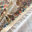 Beautiful bohemian tablecloth with intricate floral patterns and tassel edges, perfect for dining, parties, and festive home d¨¦cor.