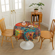 Colorful Bohemian Round Tablecloth ¨C Brighten your dining space with this vibrant round tablecloth featuring an eclectic mix of circular mandala-inspired patterns in bold red, yellow, turquoise, and blue hues. Accented with playful multicolor tassels, it adds a lively and artistic touch to any table setting. Perfect for kitchen tables, garden parties, picnics, or festive gatherings, this durable and eye-catching tablecloth is ideal for both everyday meals and special occasions.
