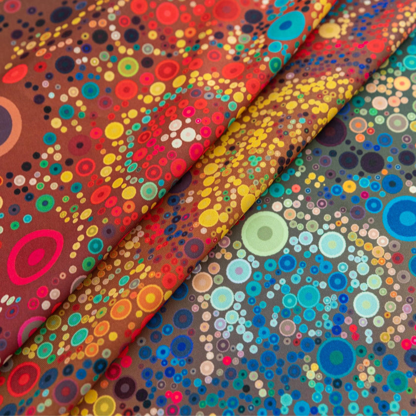 Colorful Bohemian Round Tablecloth ¨C Brighten your dining space with this vibrant round tablecloth featuring an eclectic mix of circular mandala-inspired patterns in bold red, yellow, turquoise, and blue hues. Accented with playful multicolor tassels, it adds a lively and artistic touch to any table setting. Perfect for kitchen tables, garden parties, picnics, or festive gatherings, this durable and eye-catching tablecloth is ideal for both everyday meals and special occasions.
