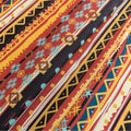Bohemian Striped Round Tablecloth – Infuse your dining area with vibrant personality using this colorful round tablecloth featuring bold boho-inspired stripes and geometric patterns in rich red, yellow, turquoise, and black tones. Accented with playful multicolor tassels along the edge, it adds a lively and artistic touch to any table setting. Perfect for kitchen tables, coffee nooks, picnics, or festive gatherings, this durable and eye-catching tablecloth is ideal for both everyday use and special occasion